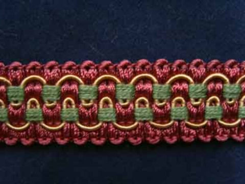 FT546 22mm Pink, Honey and Green Tough Braid Trimming