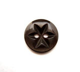 B12045 11mm Dark Brown 2 Hole Polyester Star Button - Ribbonmoon