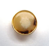 B14554 15mm Gloss Aaran and Gilded Gold Poly Shank Button - Ribbonmoon