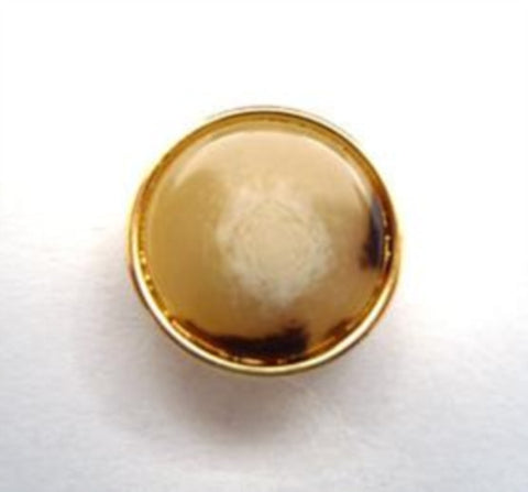 B14554 15mm Gloss Aaran and Gilded Gold Poly Shank Button - Ribbonmoon
