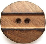 B7871 28mm Antique Pine Chunky Wood 2 Hole Button - Ribbonmoon
