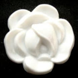 B7227 22mm Bridal White Rose Design Shank Button - Ribbonmoon