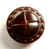 B13905 19mm Chestnut Brown Leather Effect Shank Button - Ribbonmoon