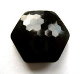 B17552 19mm Black Honeycomb Gloss Hexagon Sahpe Shank Button - Ribbonmoon