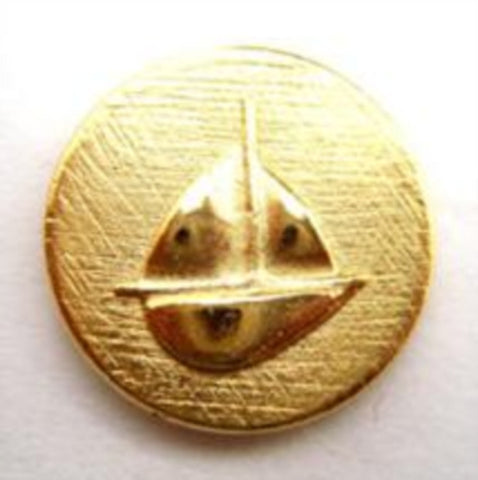B14639 22mm Pale Gold Metal Alloy Shank Button, Boat Design - Ribbonmoon