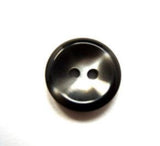 B11239 14mm Black and Pearlised Grey 2 Hole Button - Ribbonmoon
