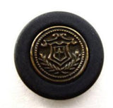 B15214 20mm Matt Navy and Gilded Antique Brass Poly Shank Button - Ribbonmoon
