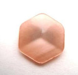 B14067 17mm Apricot Pearlised Polyester Hexagonal Shank Button - Ribbonmoon
