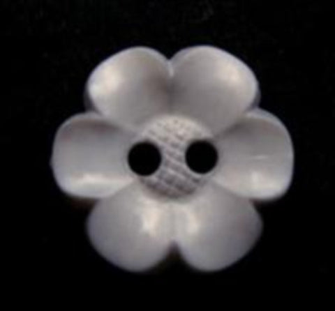 B7665 17mm Light Grey Flower Shape 2 Hole Button - Ribbonmoon