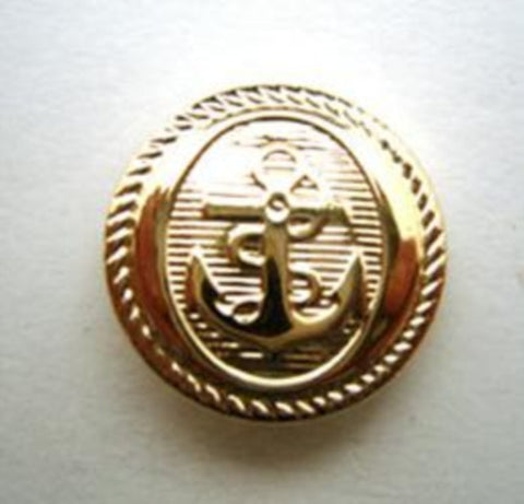 B16683 18mm Gilded Gold Poly Shank Button, Anchor Design - Ribbonmoon