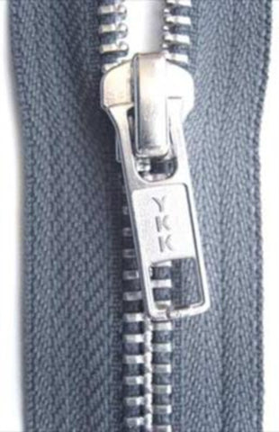 Z4804 91cm Mid Grey YKK Metal Teeth No.5 Open End Zip - Ribbonmoon
