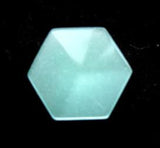 B8953 17mm Turquoise Hexagon Shape Pearlised Polyester Shank Button - Ribbonmoon