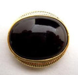 B14774 21mm Black and Gilded Gold Poly Domed Oval Shank Button - Ribbonmoon