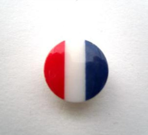 B15068 13mm Red, White and Blue Glossy Shank Button - Ribbonmoon