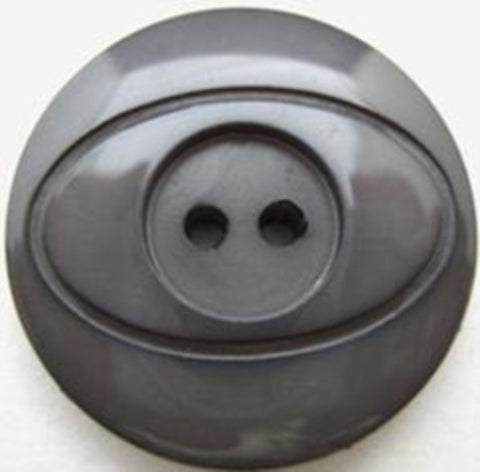 B10624 27mm Glossy Mid Grey 2 Hole Button with a Matt Centre - Ribbonmoon