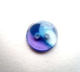 B13204 12mm Clear 2 Hole Button with Purple Tint and Royal Blue - Ribbonmoon