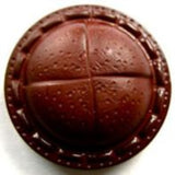 B13868 23mm Deep Rust Leather Effect "Football" Shank Button - Ribbonmoon