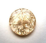 B9429 15mm Clear 2 Hole Button containing a Gold Tinsel - Ribbonmoon