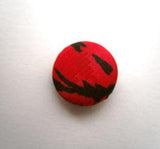 B14170 13mm Red and Black Material Covered Shank Button - Ribbonmoon