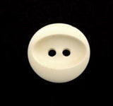 B11761 16mm Bridal White Oval Centre Gloss 2 Hole Button - Ribbonmoon