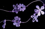 R7543 Lilac Felt Flowers and Beads on a Cord - Ribbonmoon