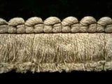FT1504 28mm Pale Stone Beige Cut Ruched Fringing - Ribbonmoon