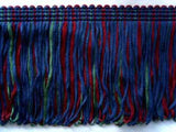 FT607 75mm Navy, Burgundy and Sea Green Dense Looped Dress Fringe - Ribbonmoon