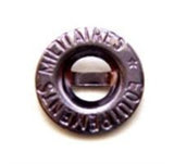 B6067 13mm Metallic Lavender Metal Alloy Bar Button, Lettered Rim - Ribbonmoon
