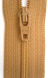 Z4855 Optilon 18cm Golden Sand Brown Nylon No.3 Closed End Zip - Ribbonmoon