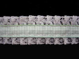 L031 23mm, Mint Gingham Ribbon over a White Lace - Ribbonmoon