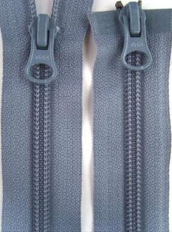 Z2779 58cm Blue Grey YKK Double Ended Zip, Nylon No.5 - Ribbonmoon