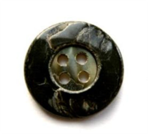 B17488 20mm Real Shell 4 Hole Button with a Nacre Iridescent Centre - Ribbonmoon