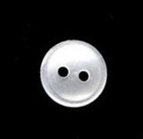 B2040 10mm Pearlised White Polyester Shirt Type 2 Hole Button - Ribbonmoon