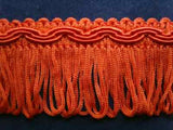FT1101 36mm Dusky Orange Looped Fringe on a Decorated Braid - Ribbonmoon