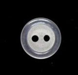 B4030 11mm White Iced Matt Centre 2 Hole Button - Ribbonmoon