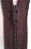 Z0481 15cm Dark Chocolate Brown Nylon Pin Lock No.3 Closed End Zip - Ribbonmoon