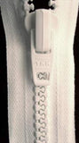 Z4800 51cm White YKK Very Chunky Plastic Teeth No.9 Open End Zip - Ribbonmoon