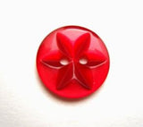 B14035 16mm Cardinal Red 2 Hole Polyester Star Button - Ribbonmoon