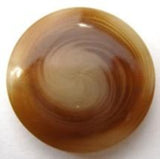 B15423 22mm Tonal Aaran Brown Glossy Button, Hole Built into the Back - Ribbonmoon
