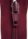 Z2187 YKK 18cm Maroon Nylon No.5 Closed End Zip - Ribbonmoon