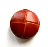 B13865 18mm Rust Brown Leather Effect "Football" Shank Button