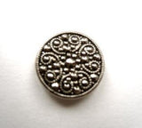 B4022 15mm Gilded Antique Silver Poly Textured Shank Button - Ribbonmoon