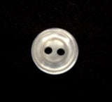 B10115 11mm Shimmery Pearlised White 2 Hole Button - Ribbonmoon