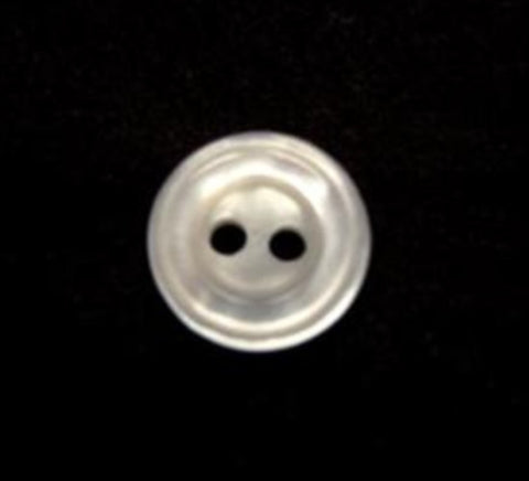 B10115 11mm Shimmery Pearlised White 2 Hole Button - Ribbonmoon