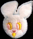 M031 47 x 55mm Bunny Rabbit Sew on Wooly Felt-Embroidered Motif