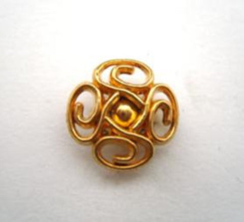 B14524 14mm Deep Gold Gilded Poly Shank Button - Ribbonmoon