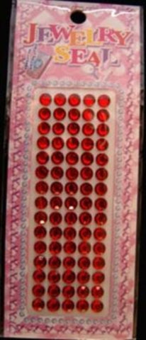 STICKJEWEL02 6mm Red Self Adhesive Diamante Jewel Rhinestones