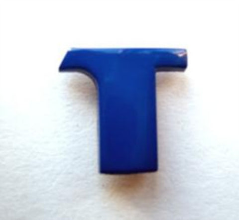 B7081 Letter T Alphabet Shank Button Royal Blue - Ribbonmoon