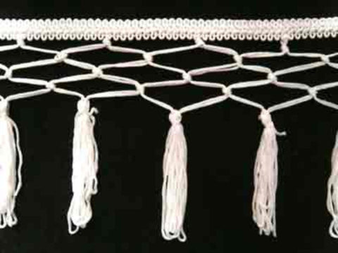 FT858 165mm Pearl ad Brilliant White Tassel Fringe - Ribbonmoon