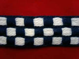 FT1291 48mm Navy and White Thick Woolly Braid Trimming - Ribbonmoon